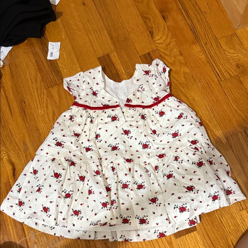 Janie and Jack White and Red Floral Kids Dress